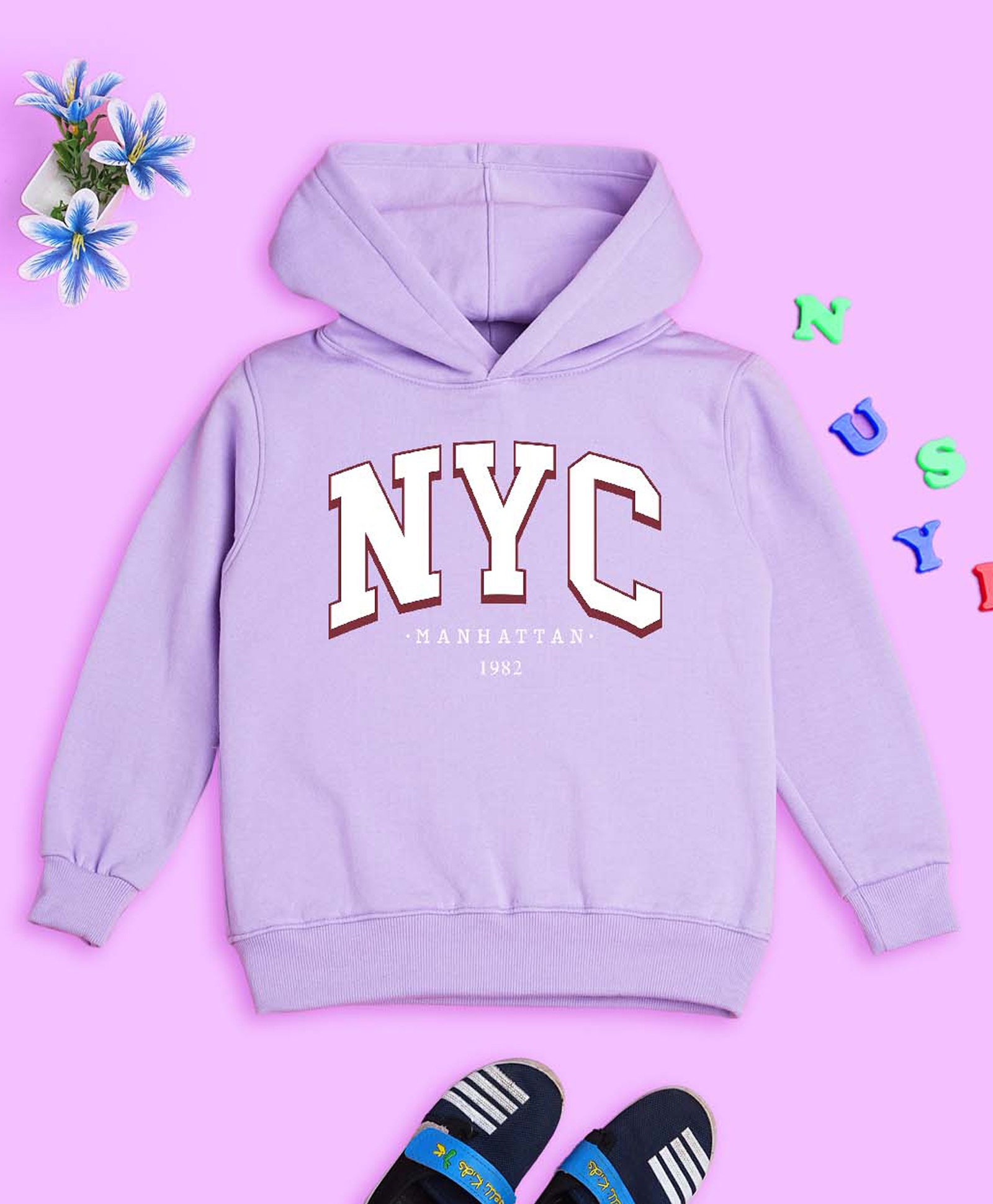 NUSYL Full Sleeves Nyc Text Printed Sweatshirt - Purple-picture-13