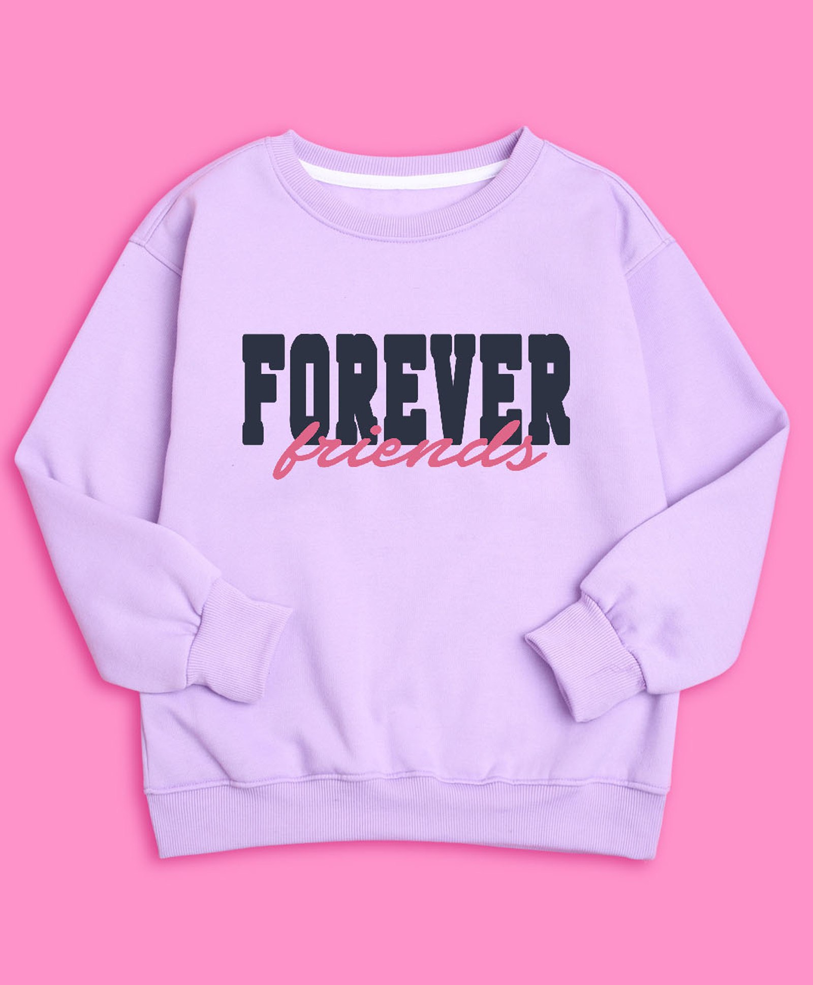 NUSYL Full Sleeves Friends Text Printed Sweatshirt - Purple-picture-16