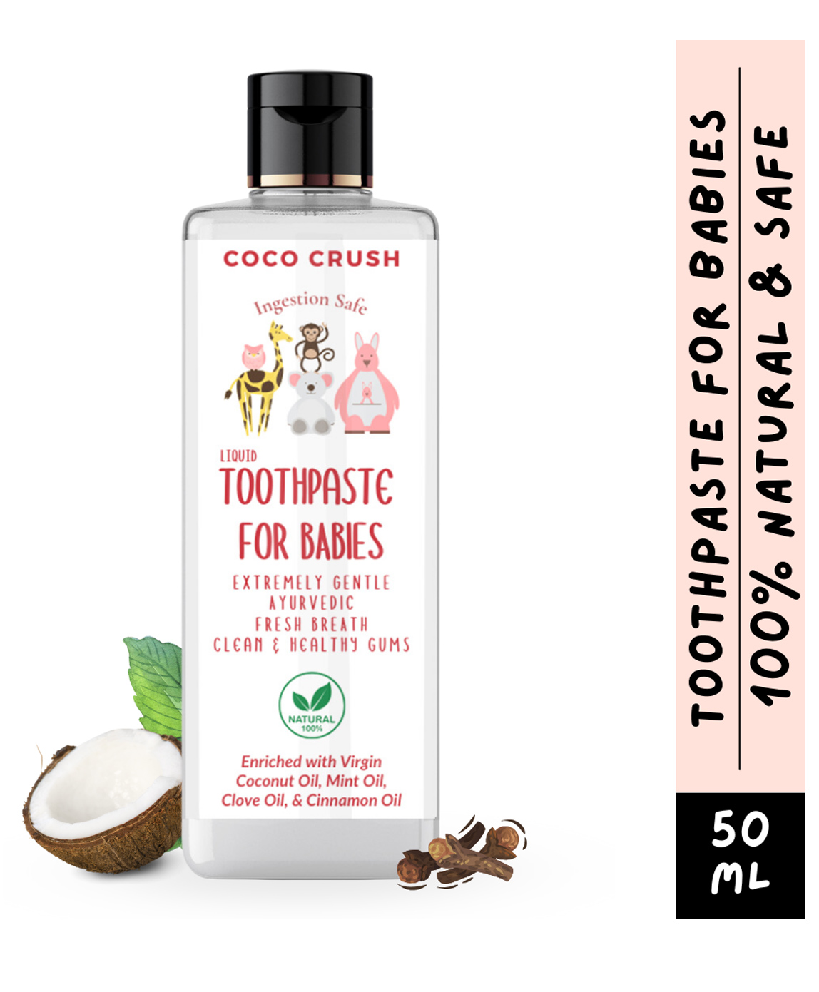 Coco Crush Ayurvedic Liquid Toothpaste for Babies, 100% Natural & Gentle, Ingestion Safe- 50ml-image-14