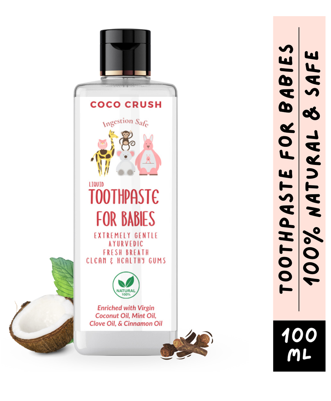 Coco Crush Ayurvedic Liquid Toothpaste for Babies, 100% Natural & Gentle, Ingestion Safe- 100ml-image-17