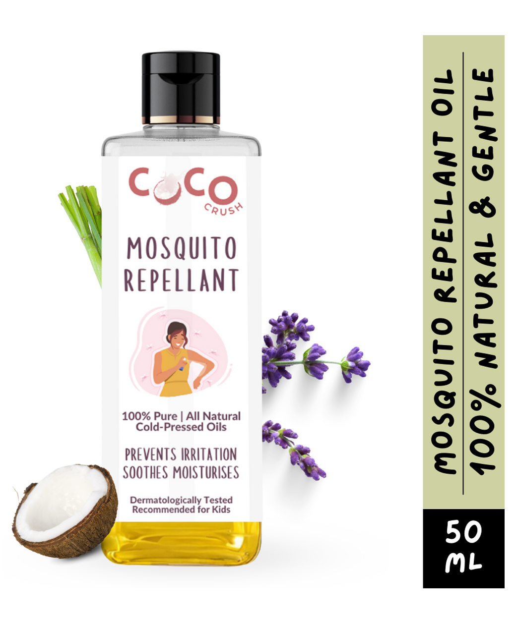 coco crush Mosquito Repellent Oil - Prevents Irritation & Soothes Mosquito Bite, 100% Natural - 50 ml-picture-39