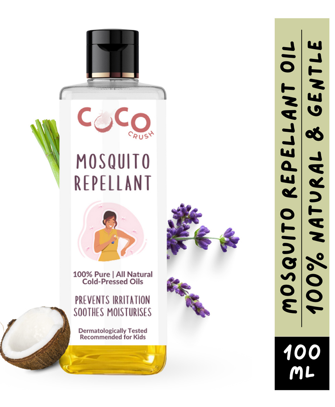 coco crush Mosquito Repellent Oil - Prevents Irritation & Soothes Mosquito Bite, 100% Natural - 100 ml-picture-38
