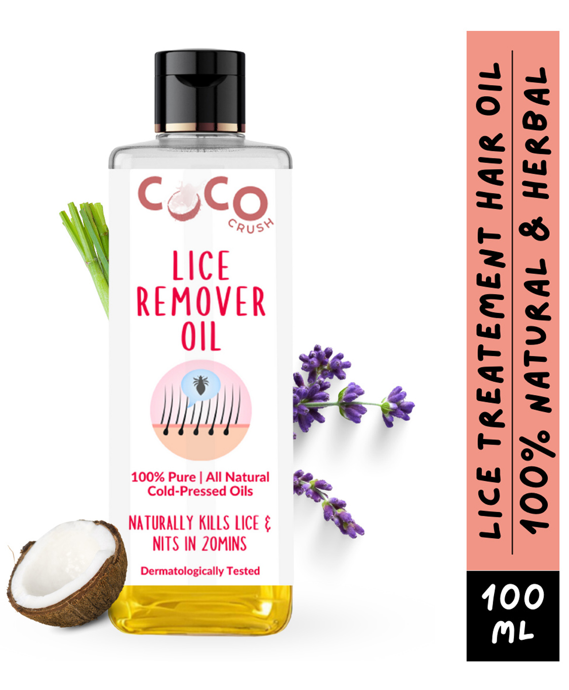 Coco Crush Lice Remover Hair Oil, 100% Natural Kills Lice & Nits in 20min - 100 ml-picture-21