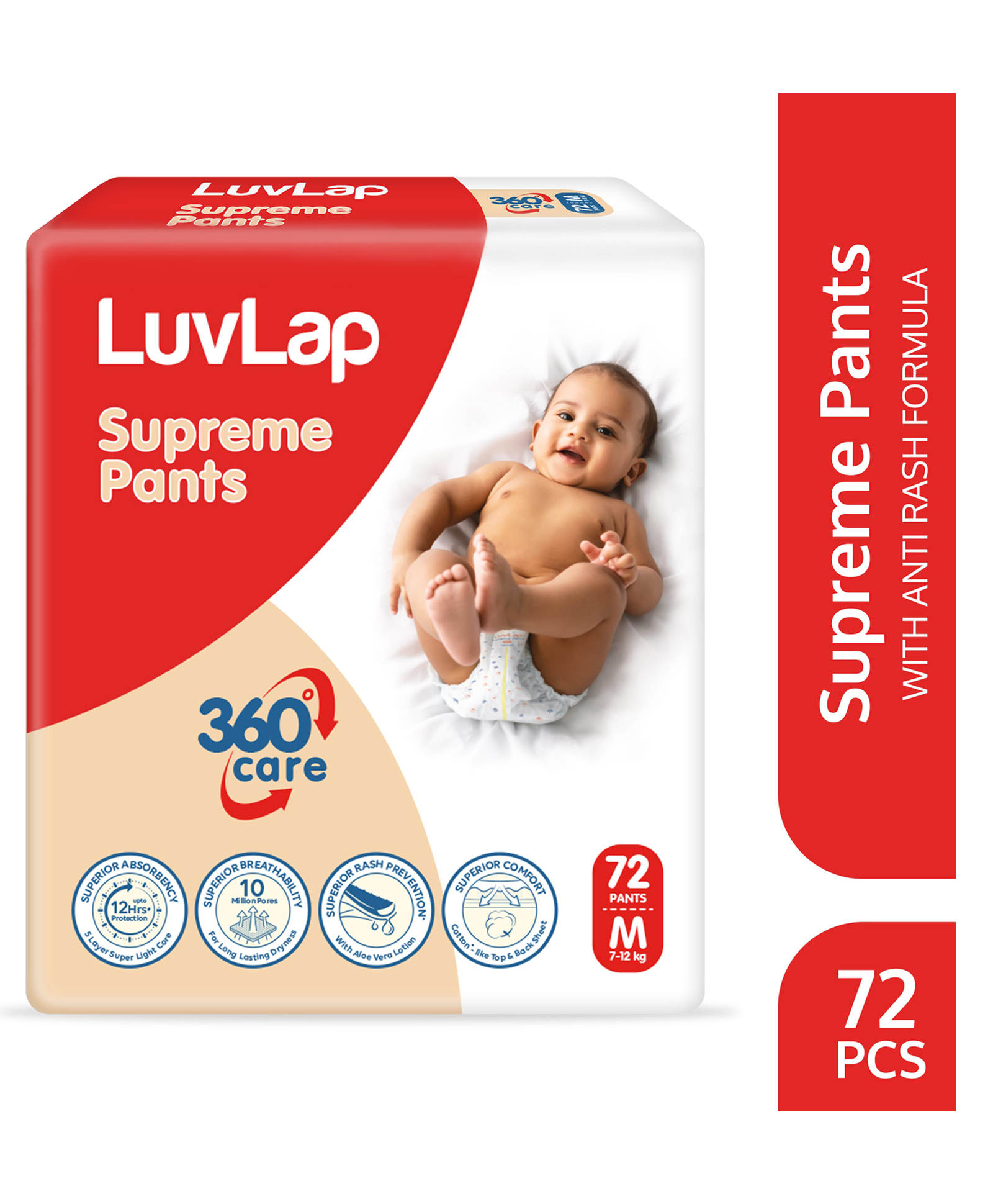 Luv Lap Diaper Supreme Pants with Aloe Vera Lotion Medium Size- 72 Pieces-picture-24
