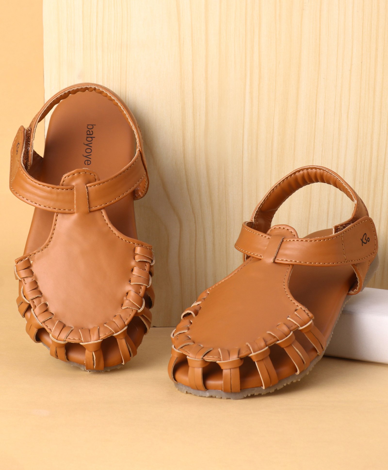 Babyoye Sandal with Velcro Closure -Brown-image-47