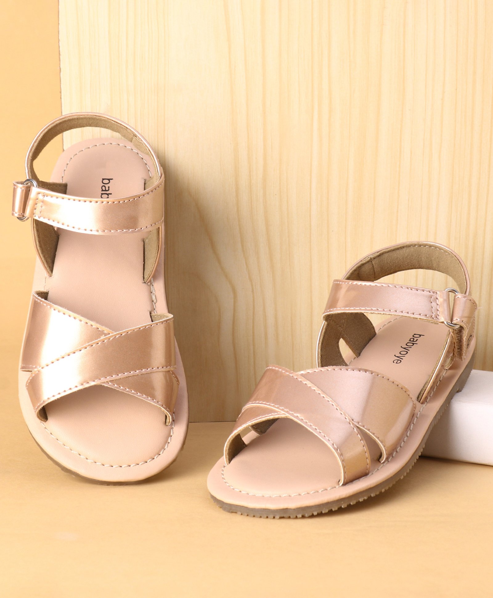 Babyoye Sandals With Velcro Closure - Rose Gold-picture-42