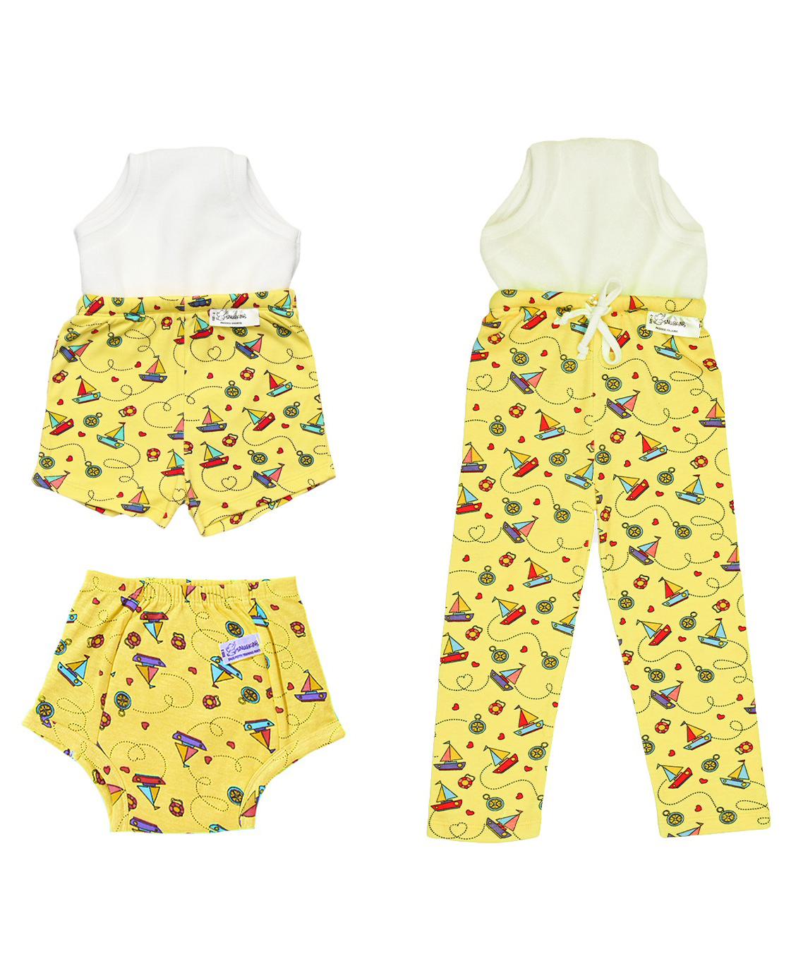Potty Training Pants, Pajamas & Shorts for Toddlers 100% Cotton (Size 2 Fits 2  3 years) - Sailing Hearts-image-34