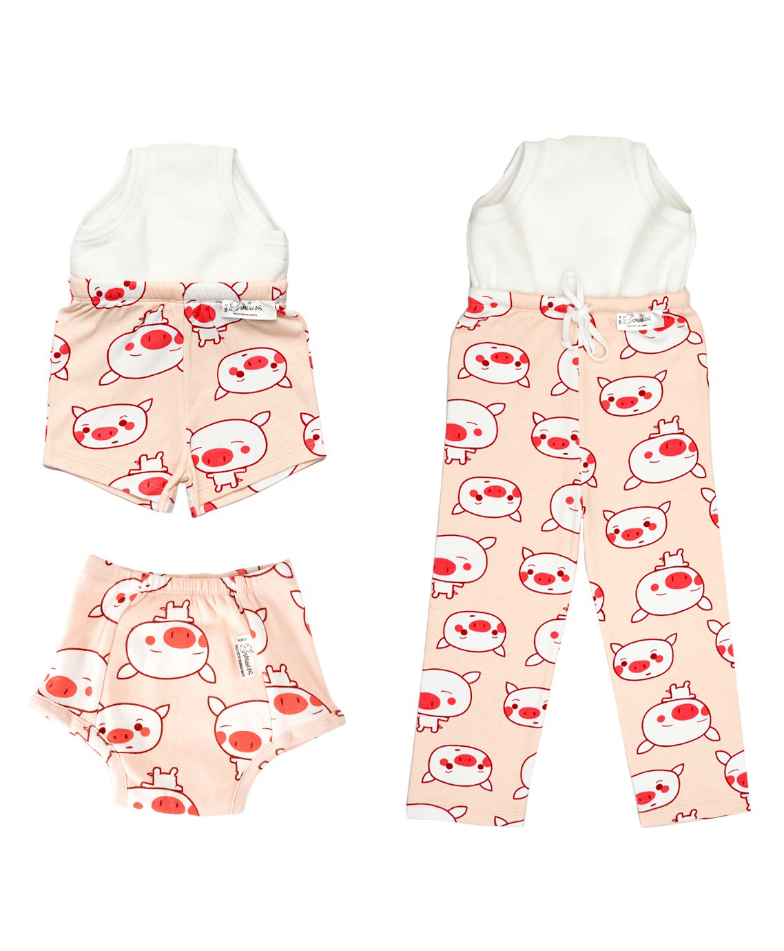 Potty Training Pants, Pajamas & Shorts for Toddlers 100% Cotton (Size 2 Fits 2  3 years) - Piggy Wiggy-image-37