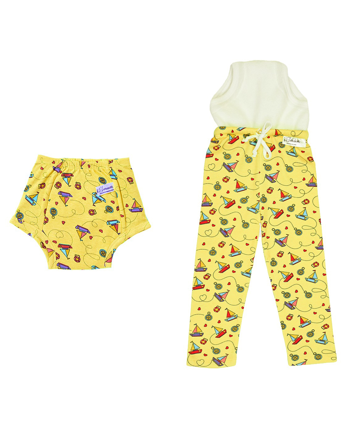 Potty Training Pants & Pajamas for Toddlers, Boys and Girls. 100% Cotton. (Size 1, Fits 1  2 years) - Sailing Hearts-image-43
