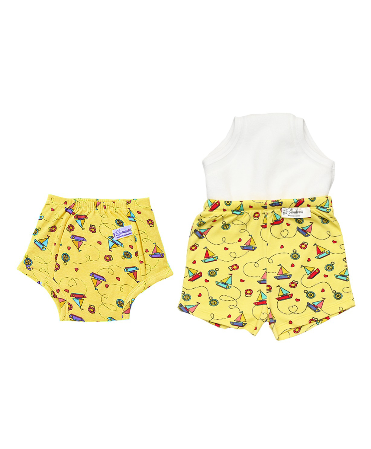 snugkins Potty Training Pants & Shorts for Toddlers 100% Cotton (Size 3 Fits 3  4 years) - Sailing Hearts-picture-38