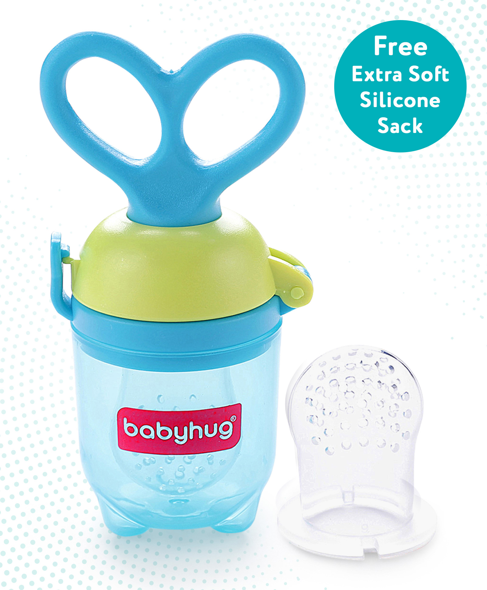 Babyhug Fruit & Food Feeder with Feed Pusher- Blue