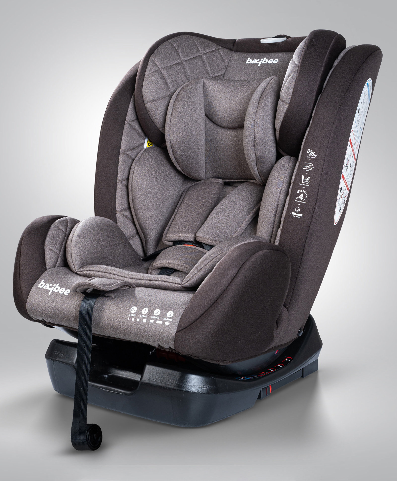 Baybee Convertible Car Seat with ISOFIX 3 Position Recline Headrest Adjustable ECE R44/04 Safety Certified Travel Baby Car Seat - Black-picture-49