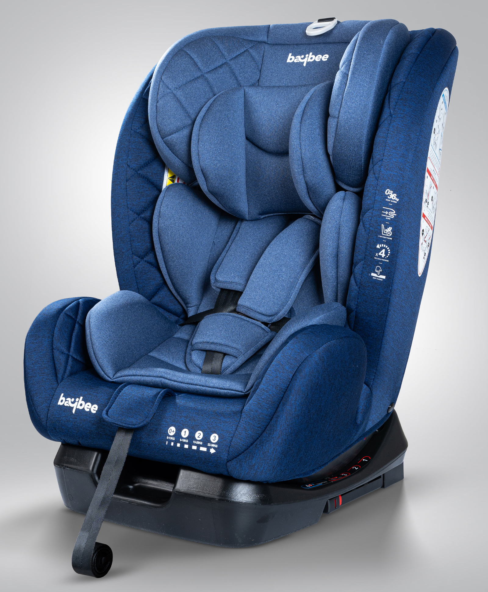 Baybee Convertible Car Seat with ISOFIX 3 Position Recline Headrest Adjustable ECE R44/04 Safety Certified Travel Baby Car Seat - Black