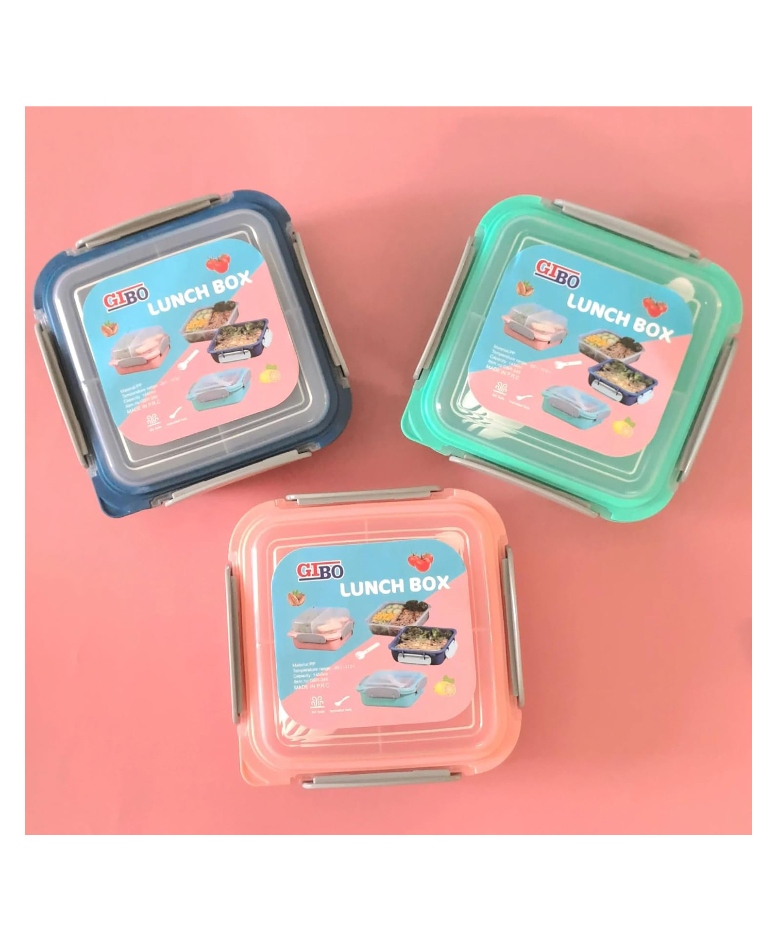 SCHOOLISH Plastic Grid Lunch Box with 2 in 1 Slots Leak Proof Durable Material Tiffin Box for School & Office - PACK OF 1 - COLOR MAY VARY-picture-17