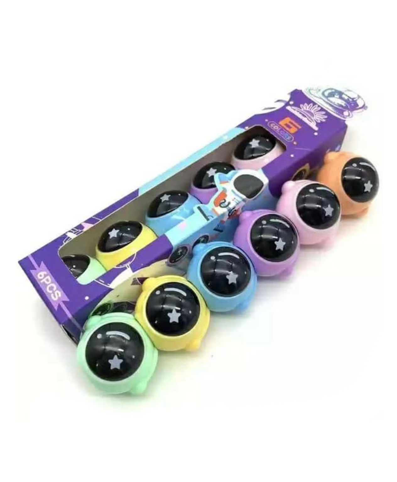 ARCADE TOYS Quirky Shape Astronaut Theme Highlighter Pen Pack of 6 - Multicolour-image-25