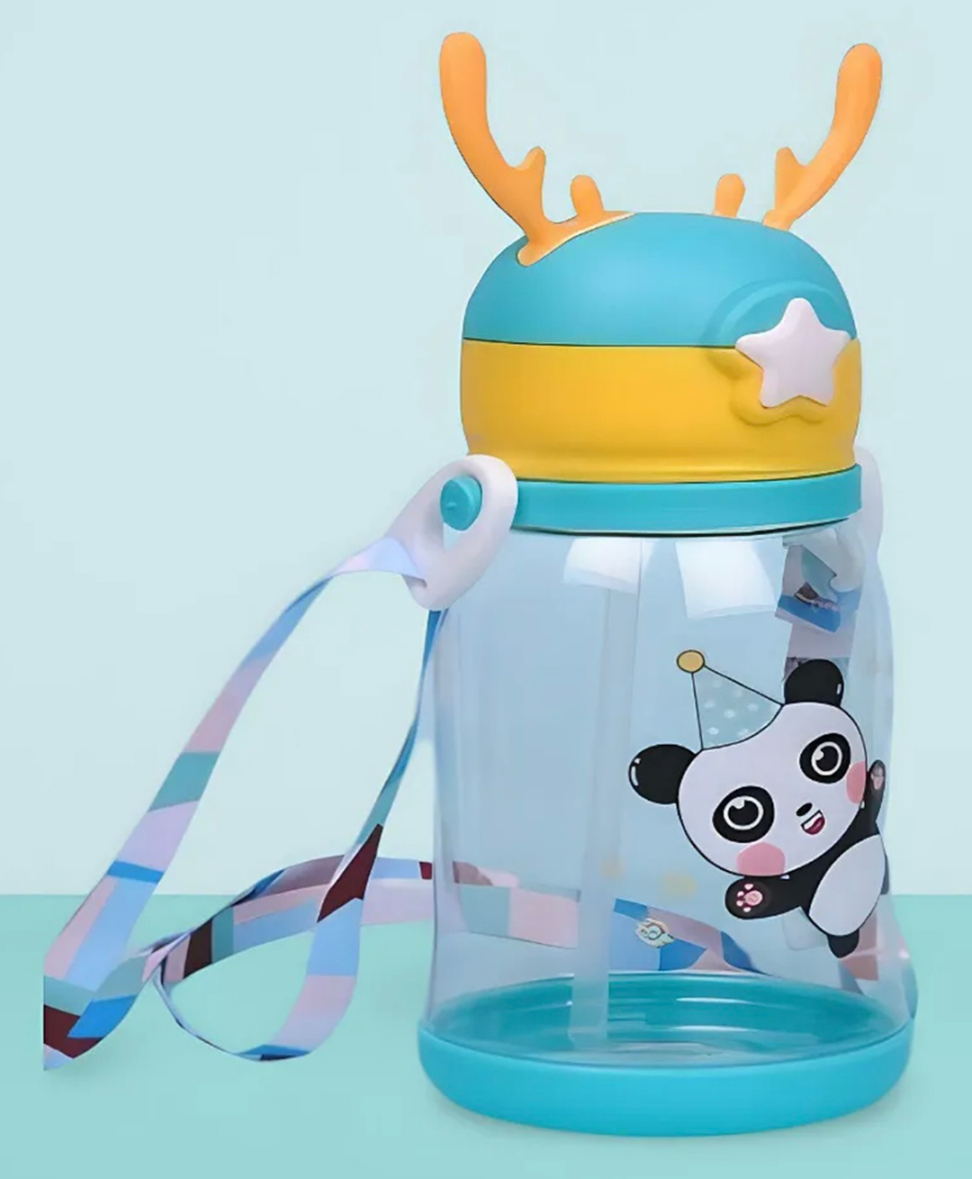 ARCADE TOYS Deer Horn Shape Water Bottle with Cartoon Character for Kids(600ml) - Green-image-40