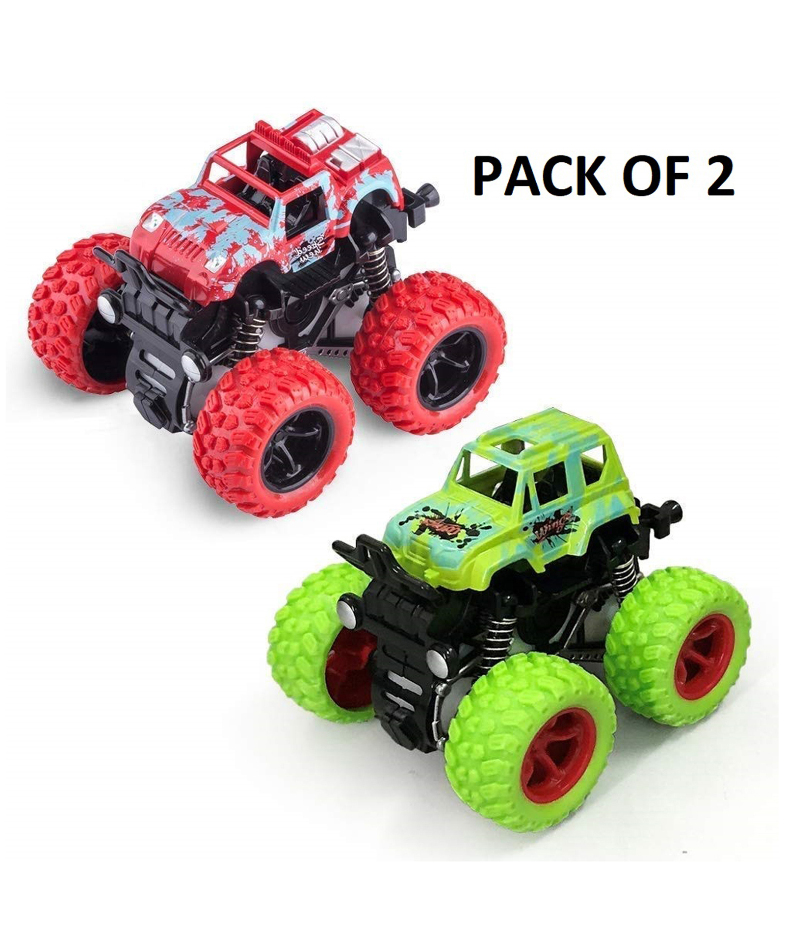 domenico Mini Monster Truck Friction Powered Cars Toys, 360 Degree Stunt 4wd Cars Push go Truck for Toddlers Kids Gift - Random Color-picture-16