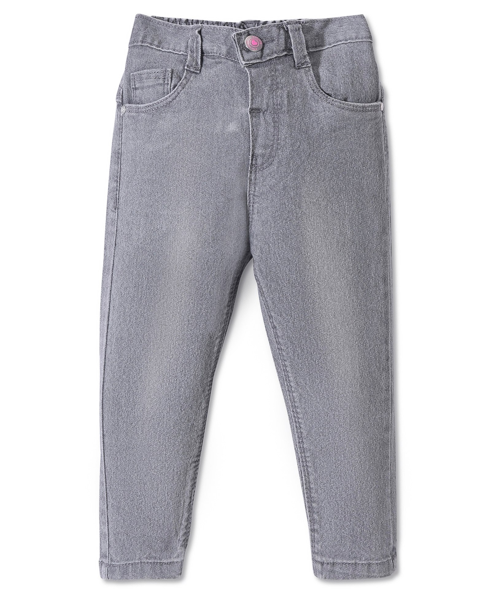 Babyhug Full Length Solid Color Denim Jeans With Stretch - Grey-picture-34