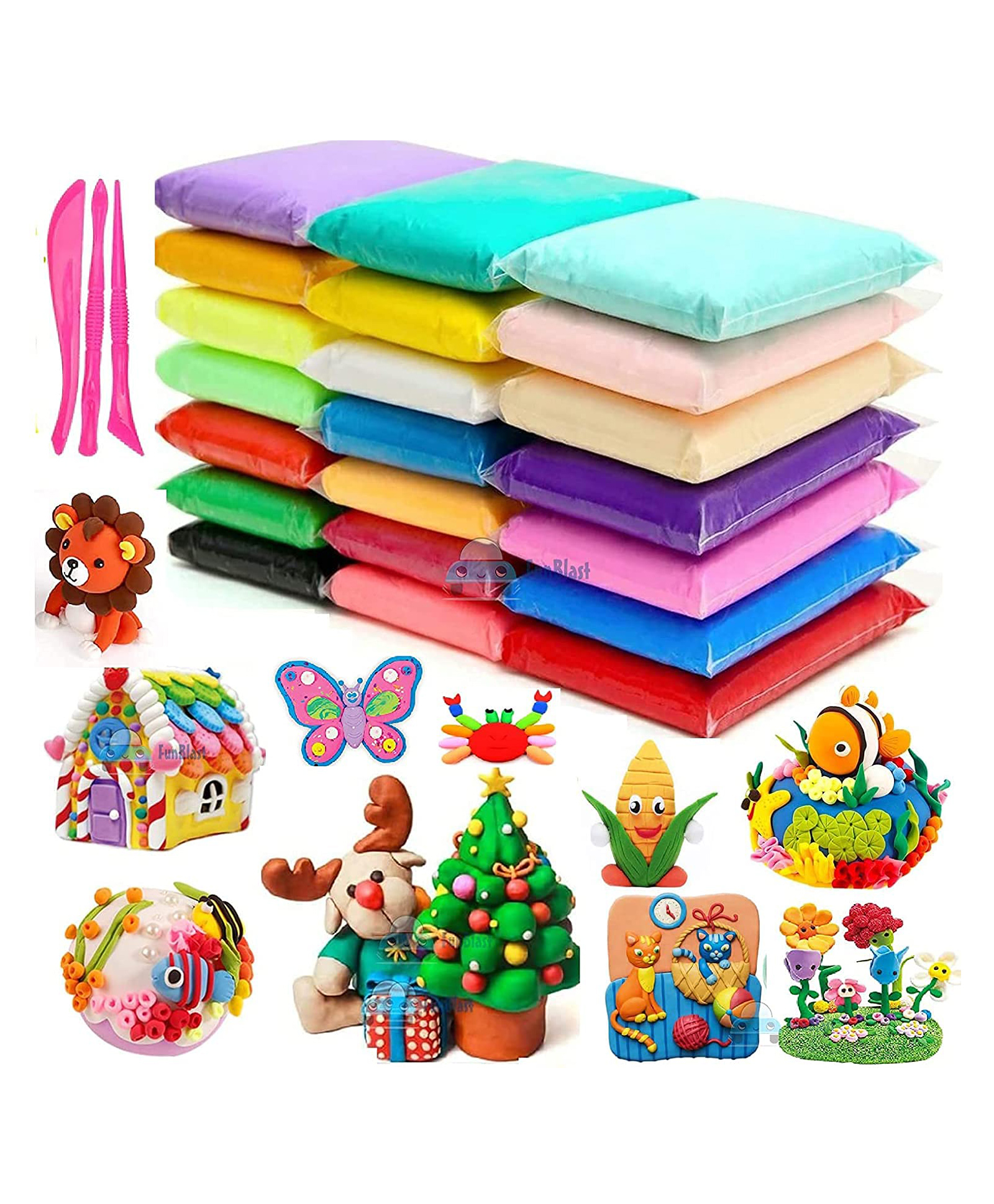 FunBlast Colorful Foam Clay or Dough Toy for Art & Craft  12 Pcs Random Color-image-3