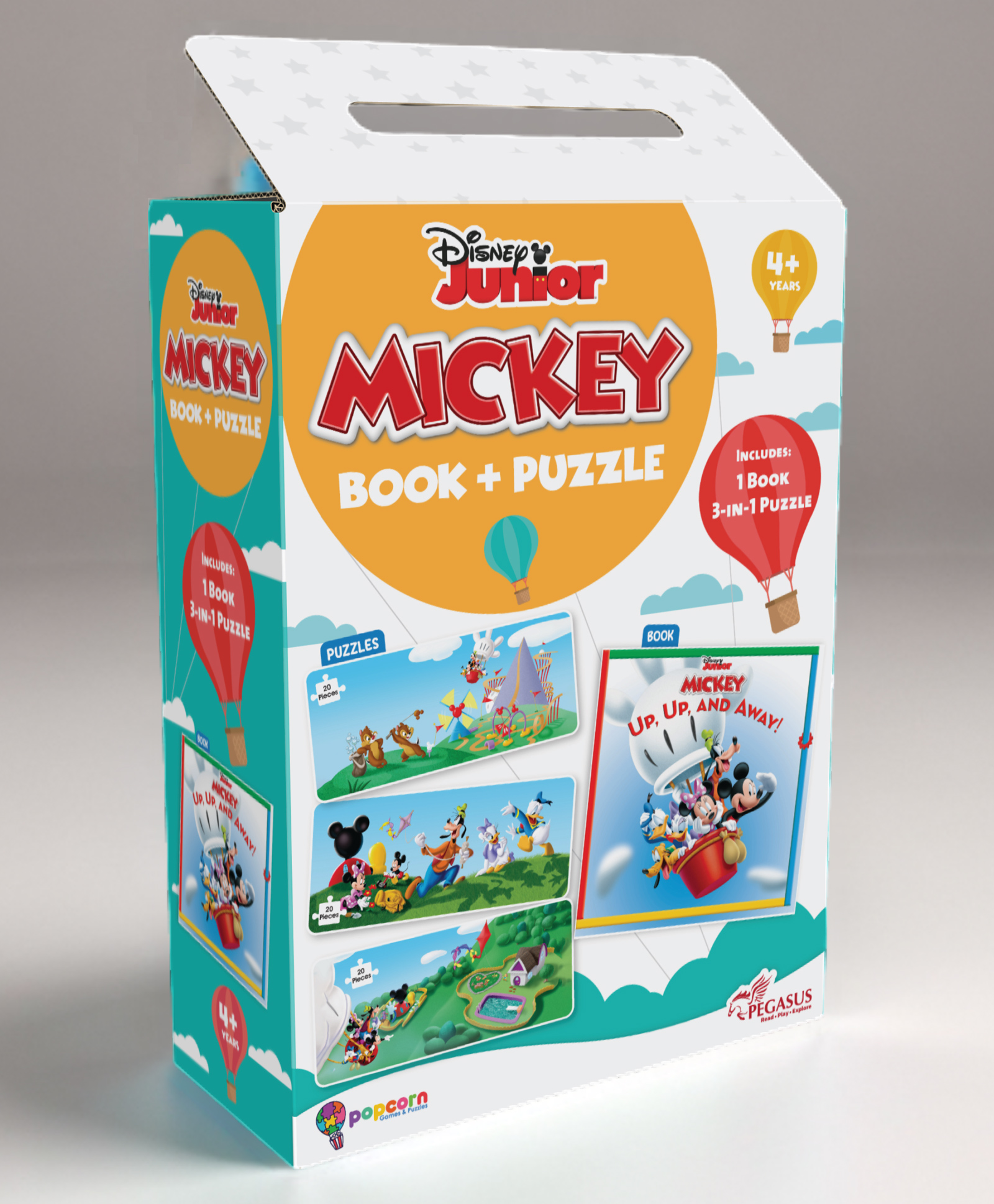 Popcorn Games Disney Junior Mickey Book & Puzzles Up and Away 1 Book - 60 Piece-image-29