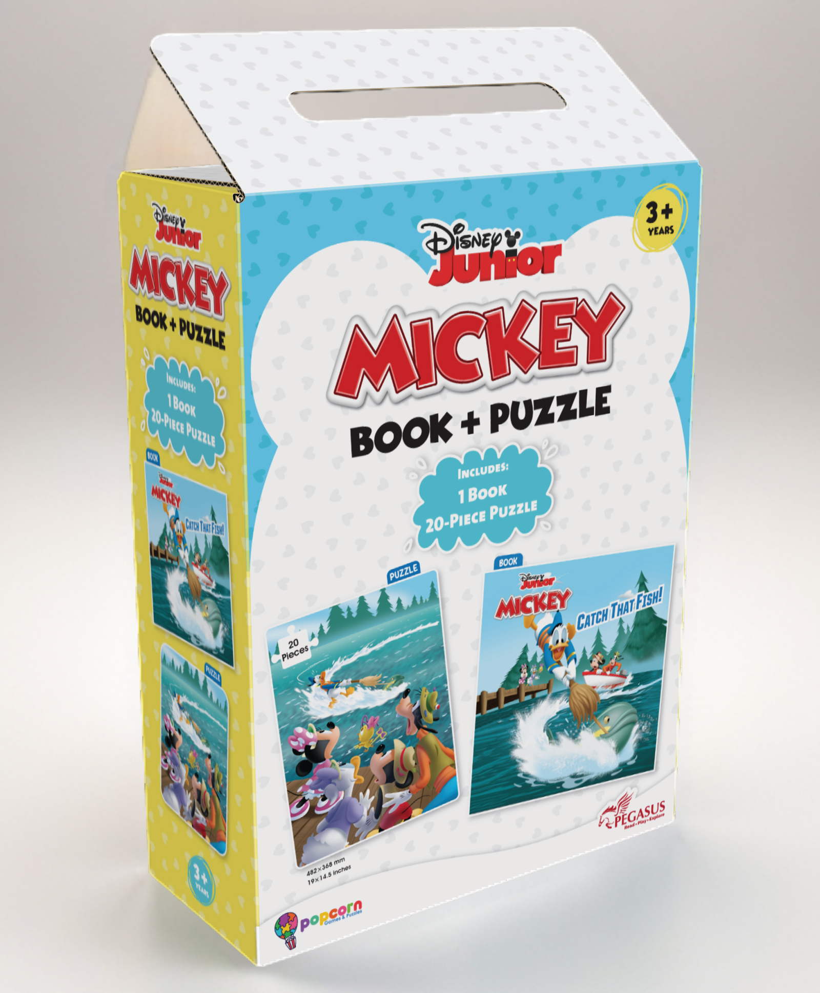 Popcorn Games Disney Junior Mickey Book & Puzzles for Kids 3 Years and Above  Catch That Fish  1 Book & 20 Piece Puzzles-image-25