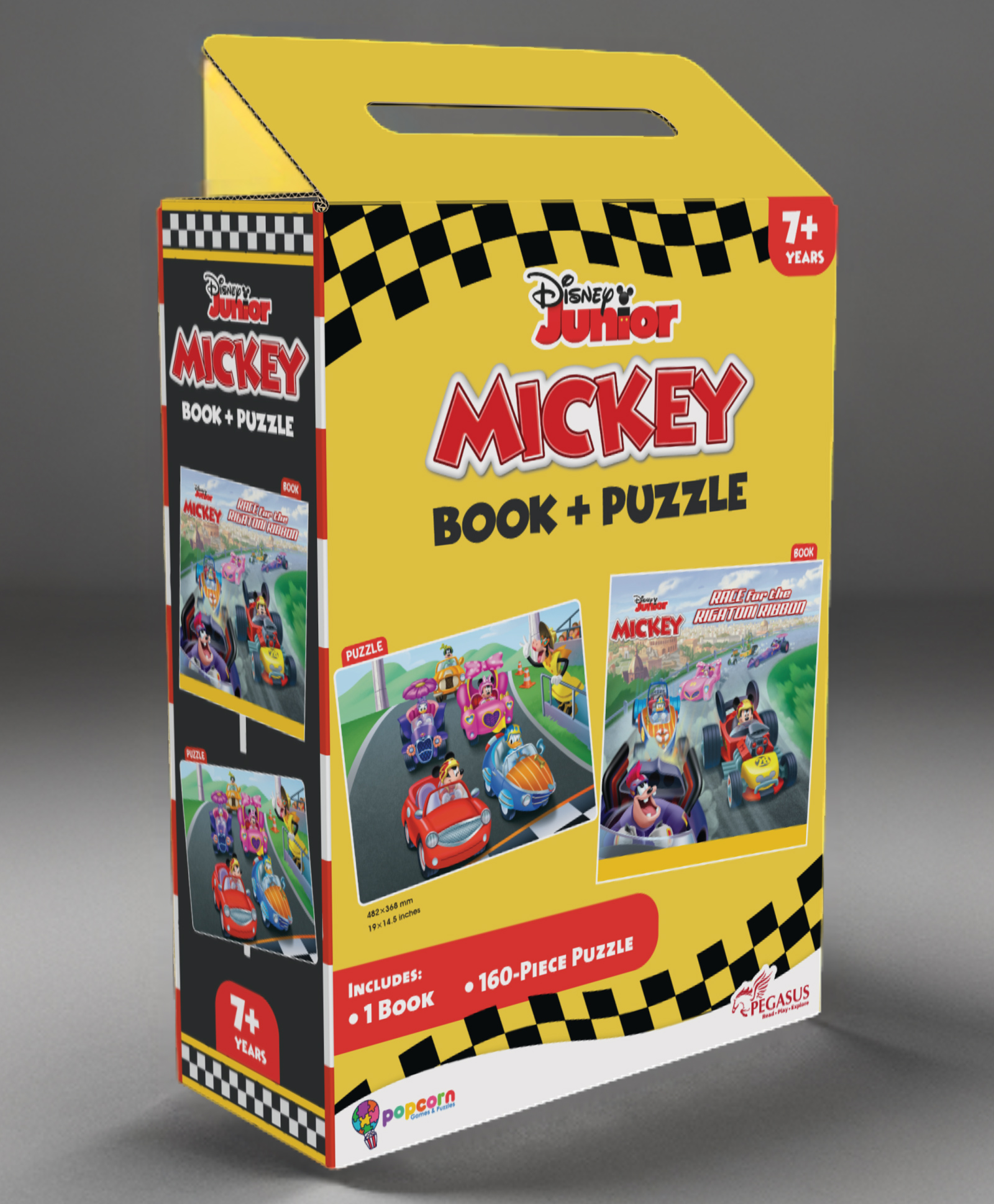 Popcorn Games Disney Junior Mickey Book & Puzzles for Kids 7 Years and Above  Race for The Rigatoni Ribbon  1 Book & 160 Piece Puzzles-image-26