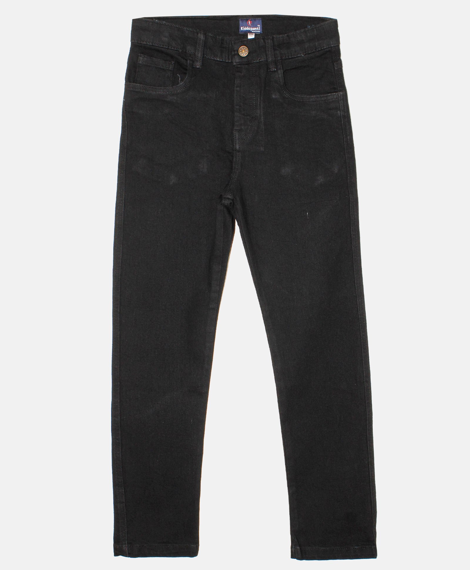 Kiddopanti Solid Button Down Jeans - Black-picture-30