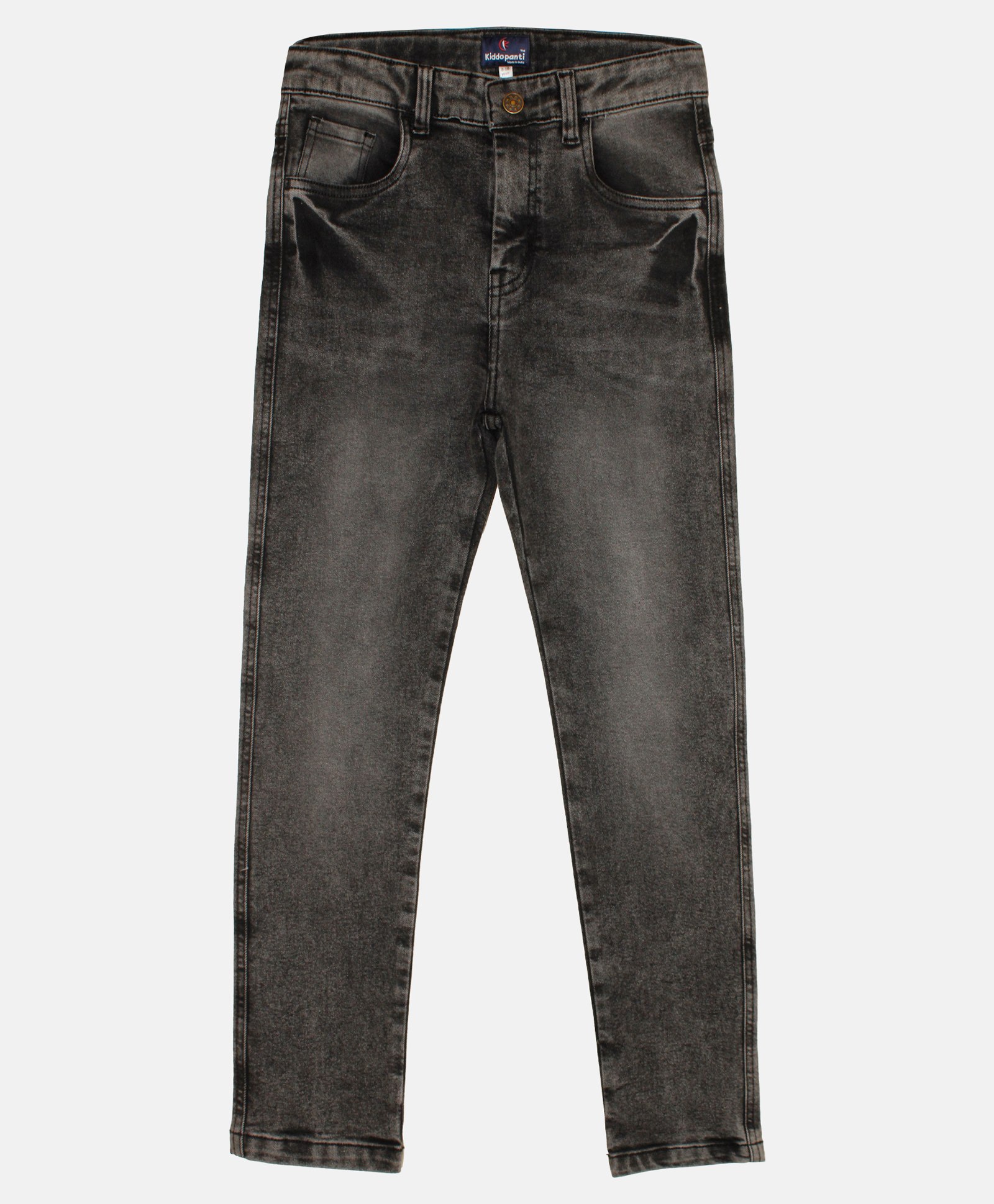 Kiddopanti Solid Mid Washed Button Down Jeans - Grey-picture-37