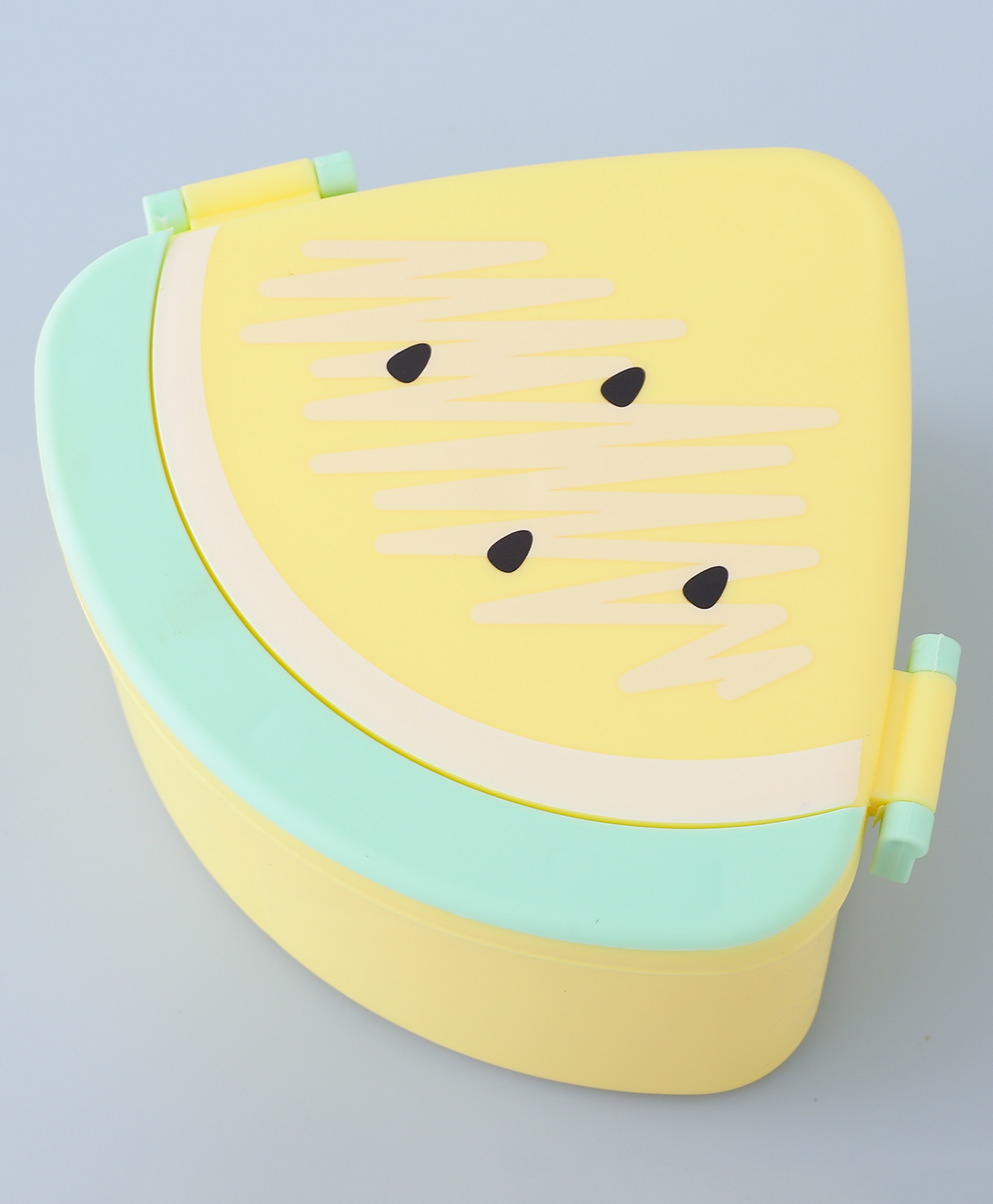 Watermelon Shape Lunch Box with Spoon & Frock - Yellow-image-45