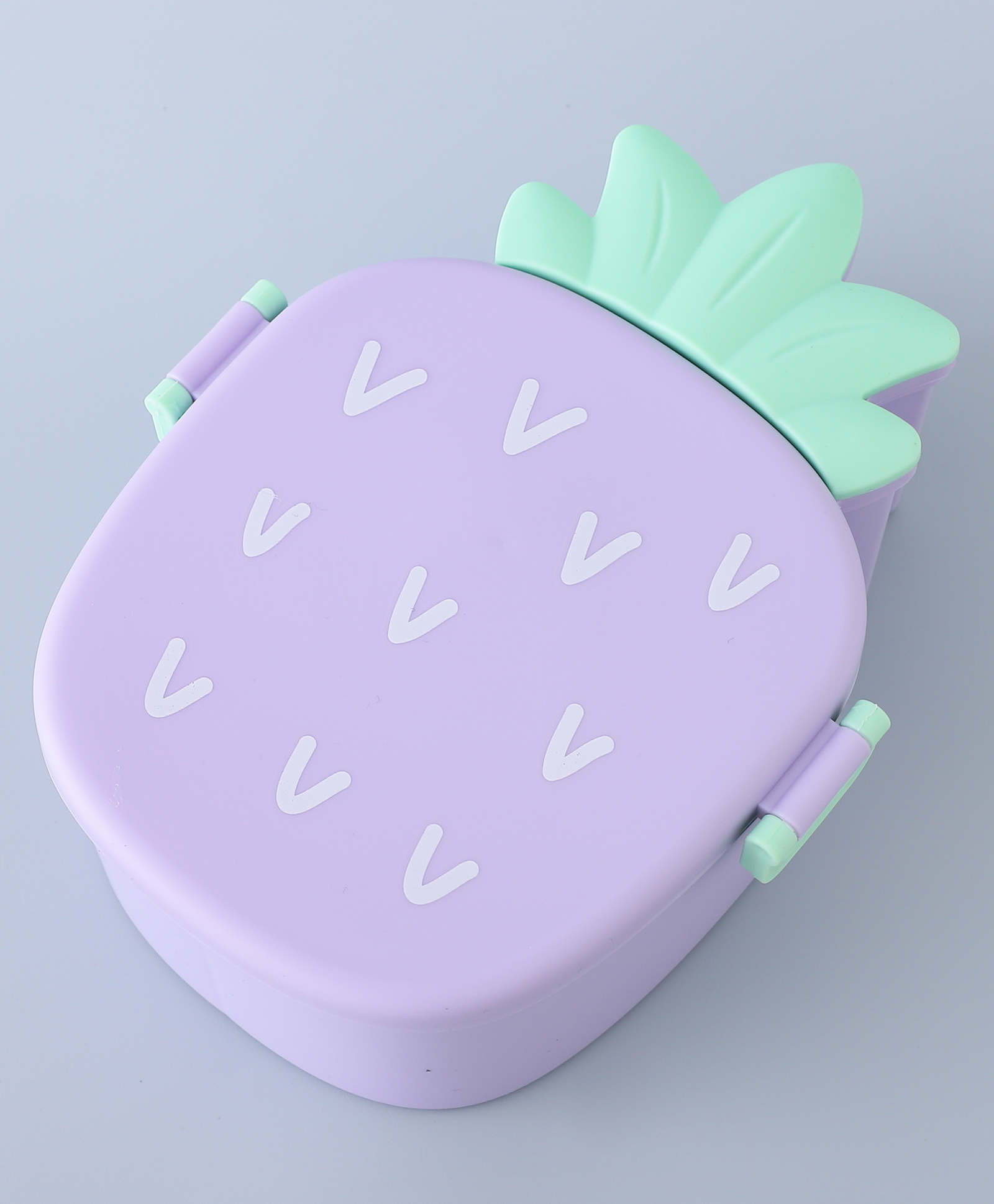 fab n funky Pineapple Shape Lunch Box with Spoon & Frock - Purple-picture-14