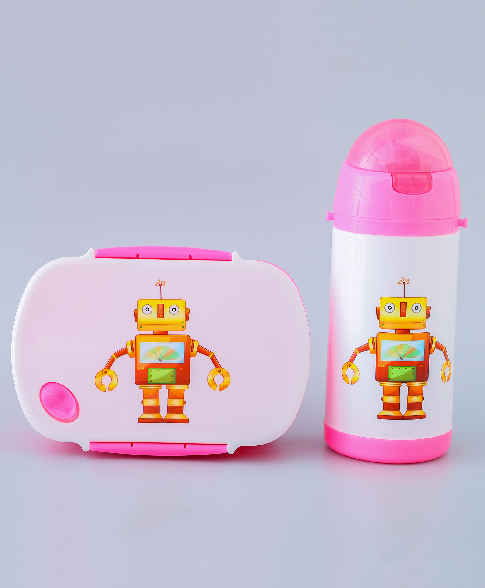 Three Compartment Lunch Box with Sipper Bottle - Pink-image-23