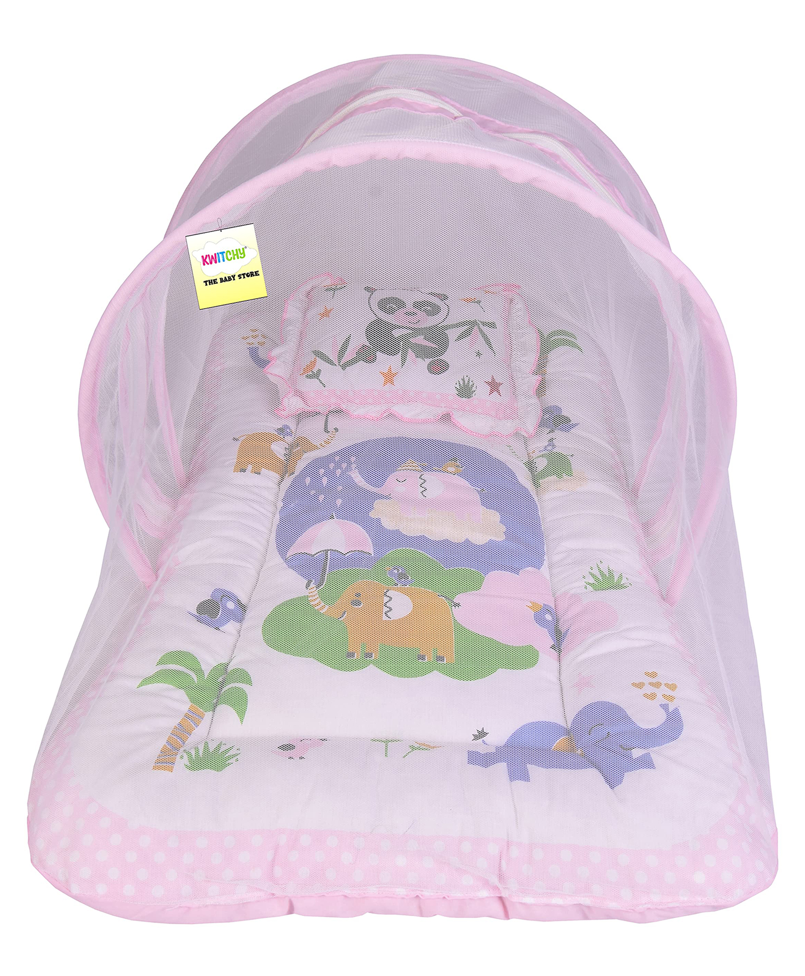 Kwitchy Baby Bedding Set Folding Mattress with Mosquito Net and Pillow - Pink-picture-38