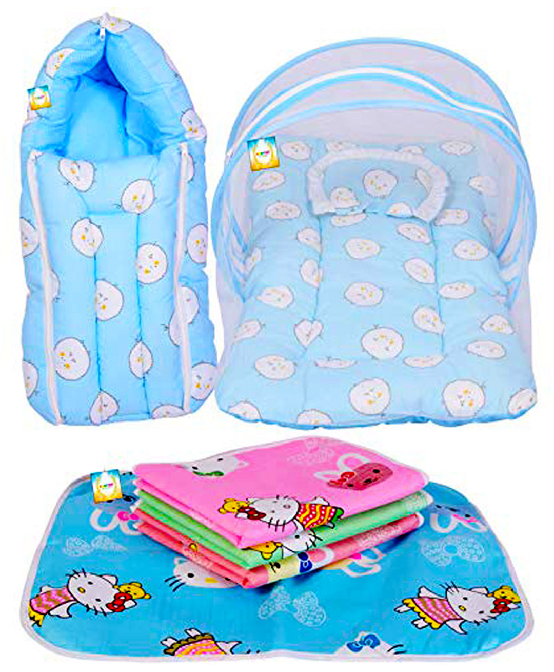 Kwitchy New Born Baby Boy's & Baby Girl's Bedding Set Sleeping Essential Products Combo - Blue-picture-11