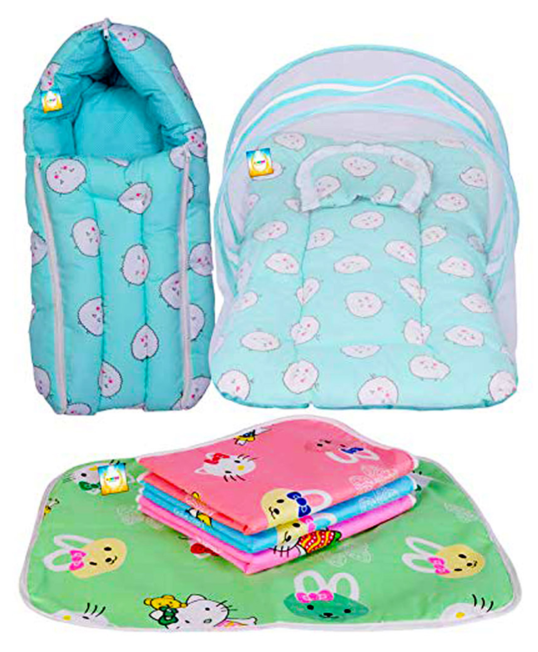 Kwitchy New Born Baby Boy's & Baby Girl's Bedding Set Sleeping Essential Products Combo - Green-picture-23