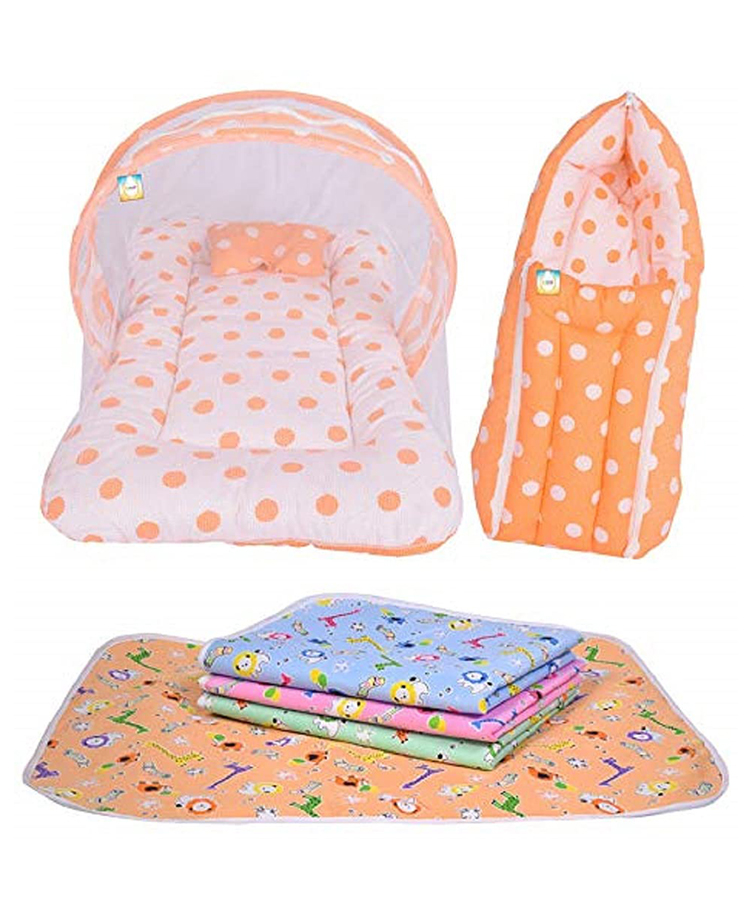 Kwitchy New Born Baby Boy's & Baby Girl's Bedding Set Sleeping Essential Products Combo - Orange-picture-24