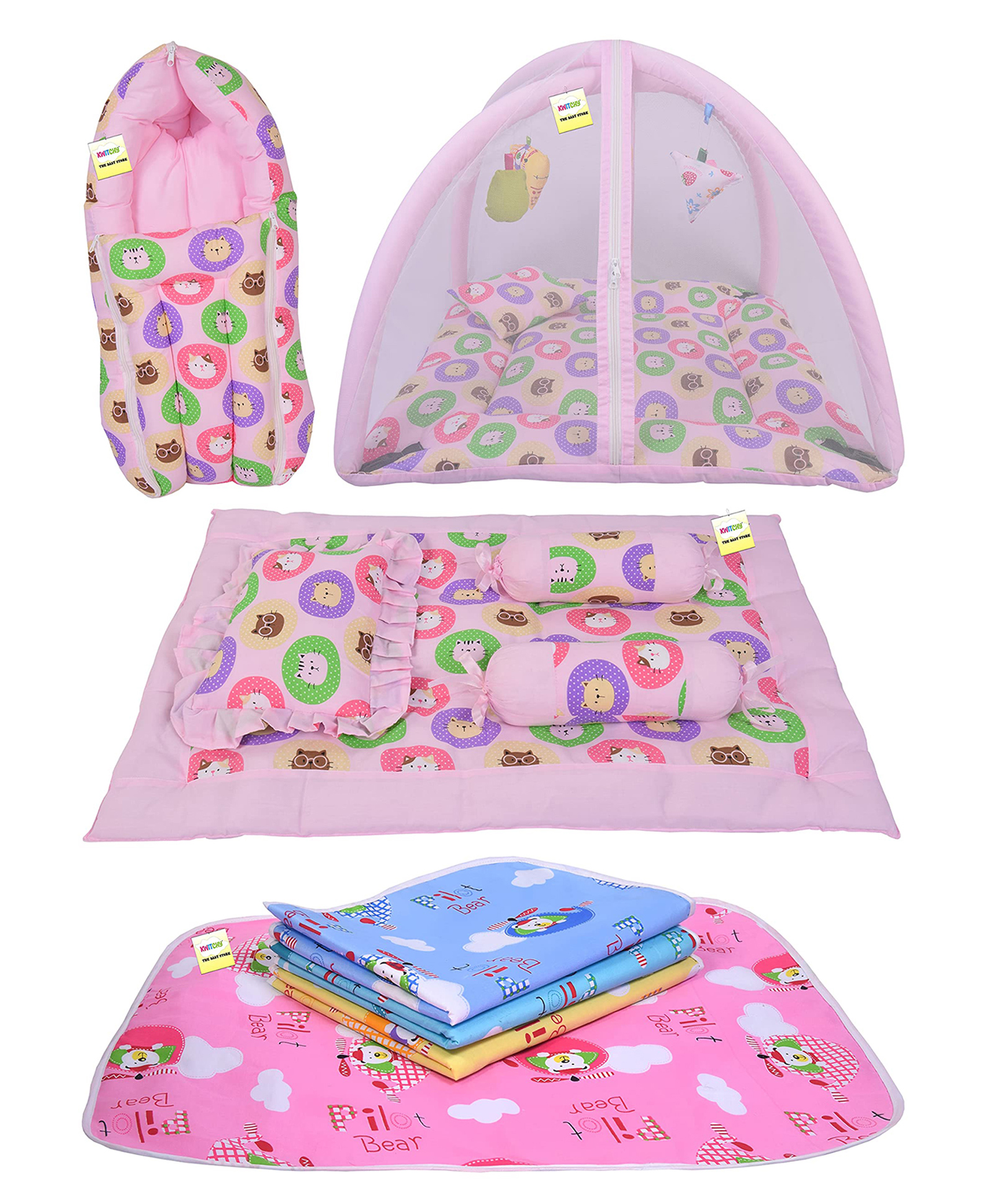 Kwitchy Baby Bedding Set for New Born Sleeping Essential Combo - Pink-picture-13