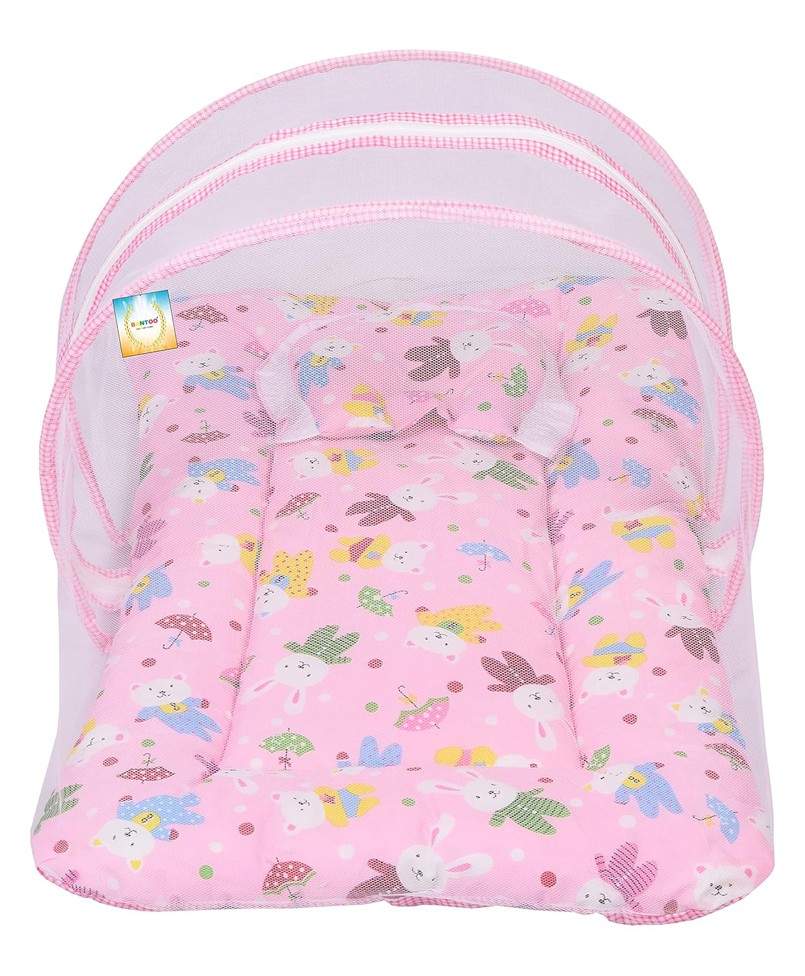 Kwitchy New Born Baby Bedding Set Mattress with Mosquito Net -Pink-picture-33