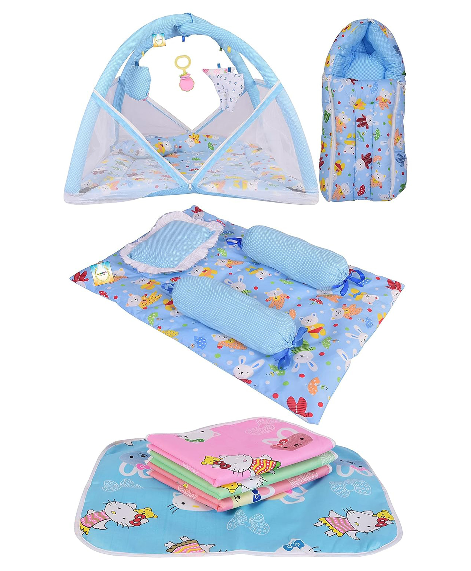 Kwitchy New Born Baby Bedding Set Sleeping Essentials Combo - Blue-image-38