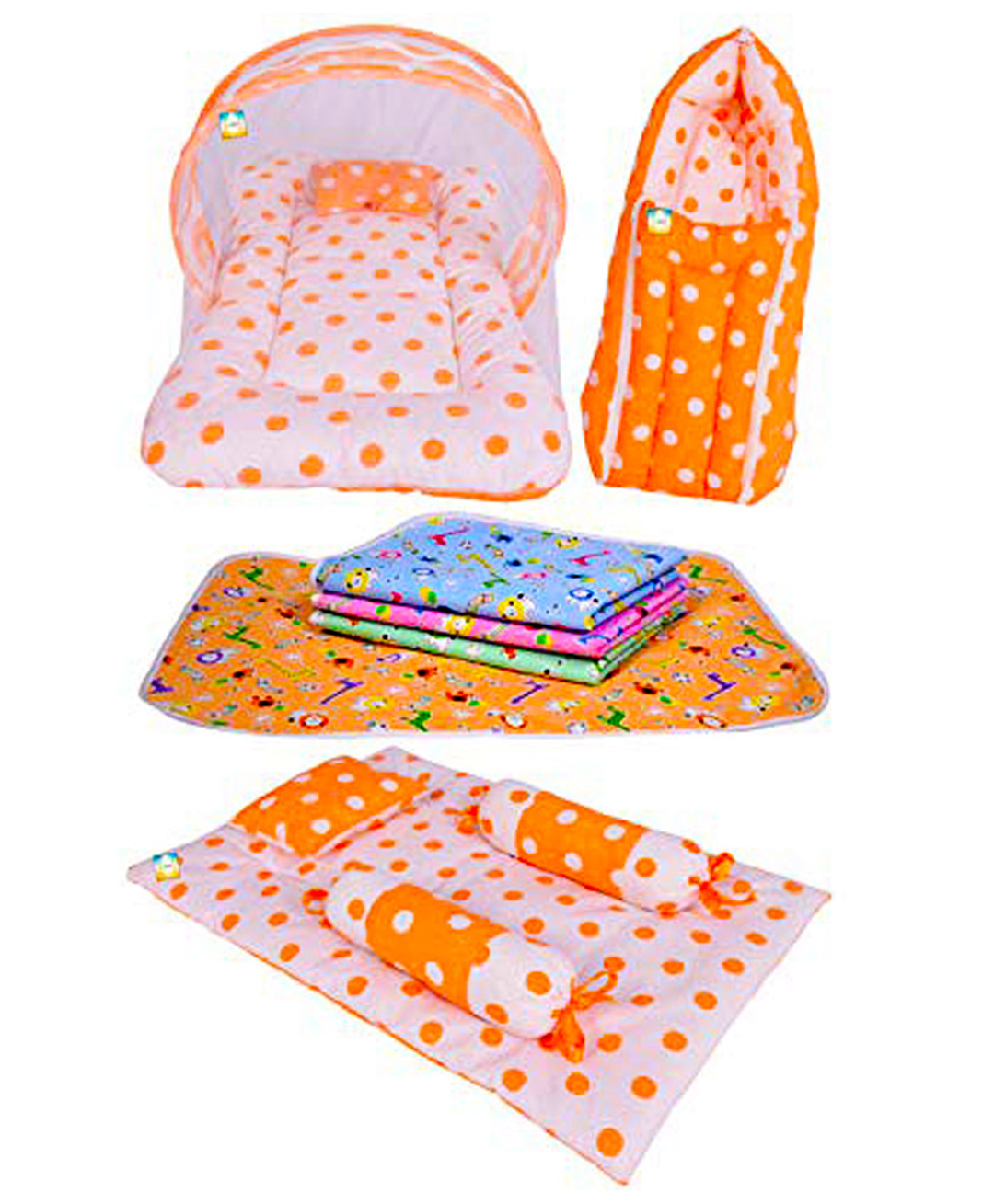 Kwitchy Baby Bedding Combo New Born Complete Sleeping Essentials - Orange-picture-33