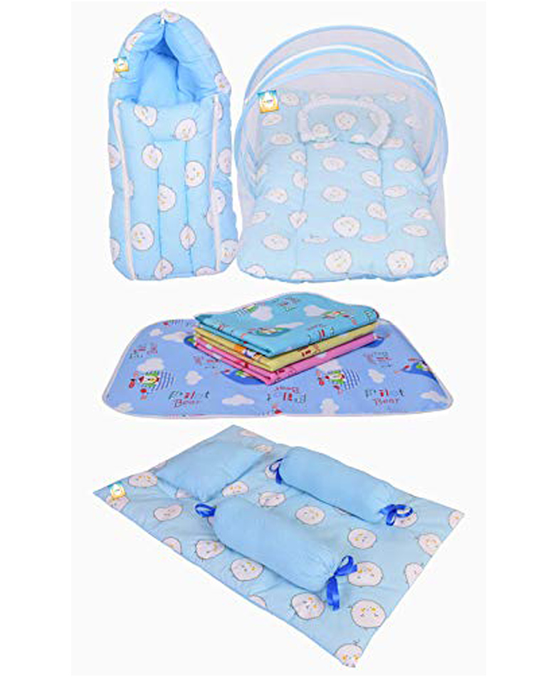 Kwitchy Baby Bedding Set New Born Complete Sleeping Essentials Combo - Blue-image-39