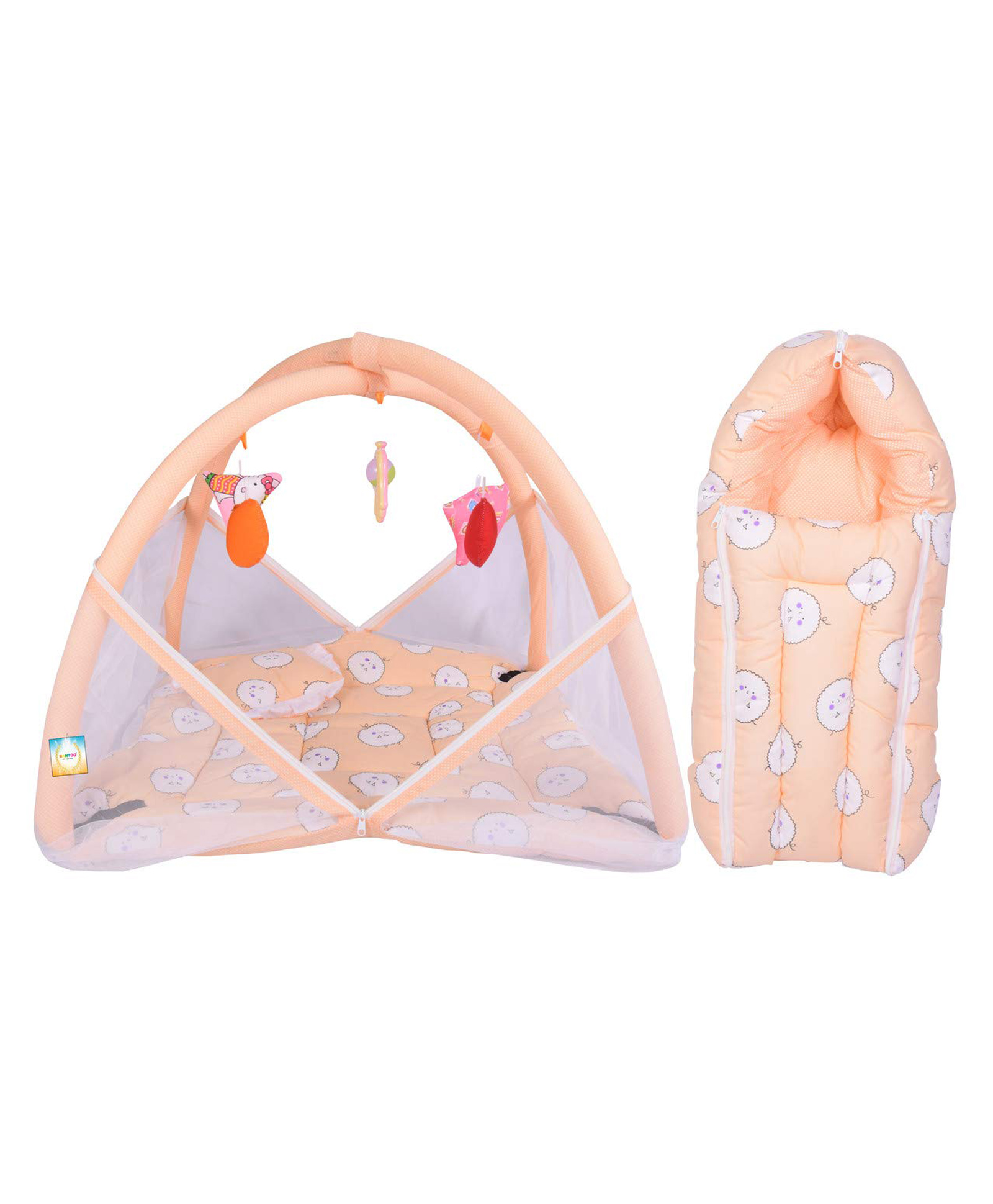 Kwitchy New Born Baby Bedding Combo Mattress with Mosquito - Orange-picture-32