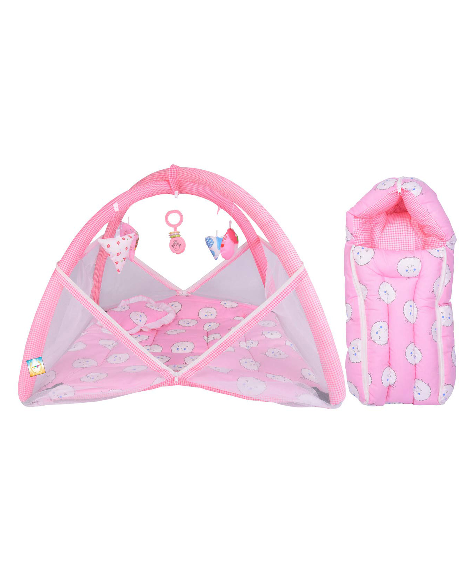 Kwitchy Infant Born Born Baby Bedding Set Mattress with Net & Sleeping Bag Combo - Pink-picture-44