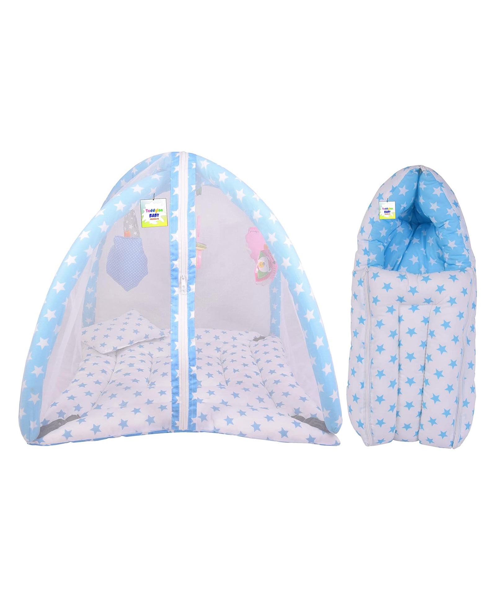 Toddylon Baby Bedding for New Born Play Gym Bed & Sleeping Bag -  Blue-image-13