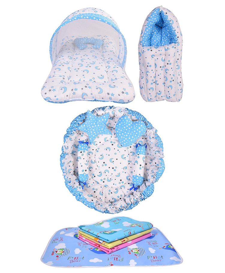 Toddylon New Born Baby Bedding Combo Set - Blue-picture-37