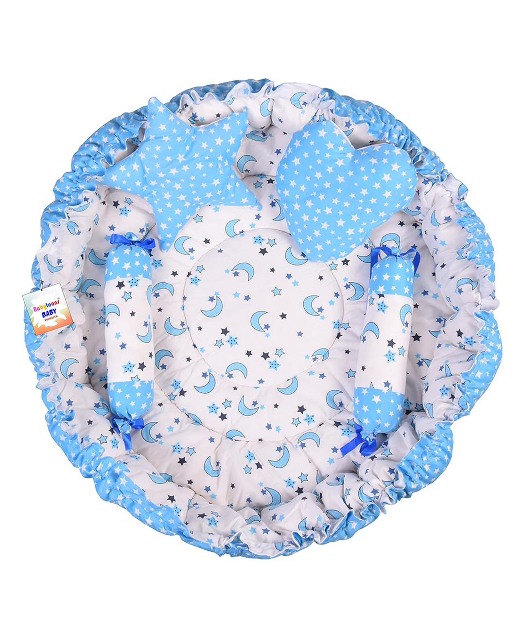 Toddylon Baby Nest for New Born Reversible Bed Sleeping Bedding Set -  Blue-picture-3