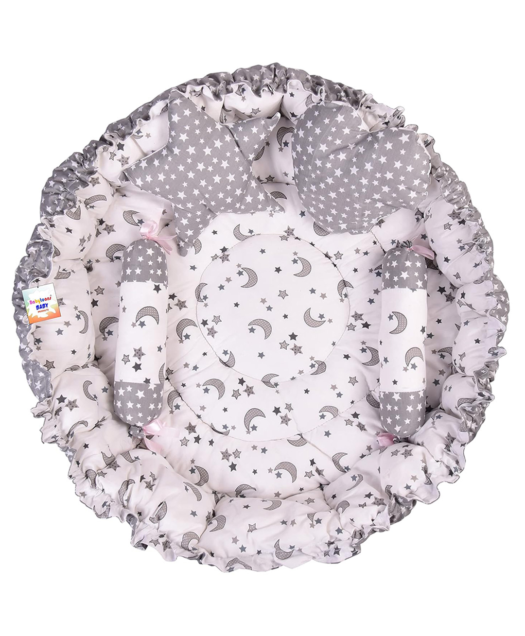 Toddylon Baby Nest for New Born Reversible Bed Sleeping Bedding Set -  Grey-picture-41