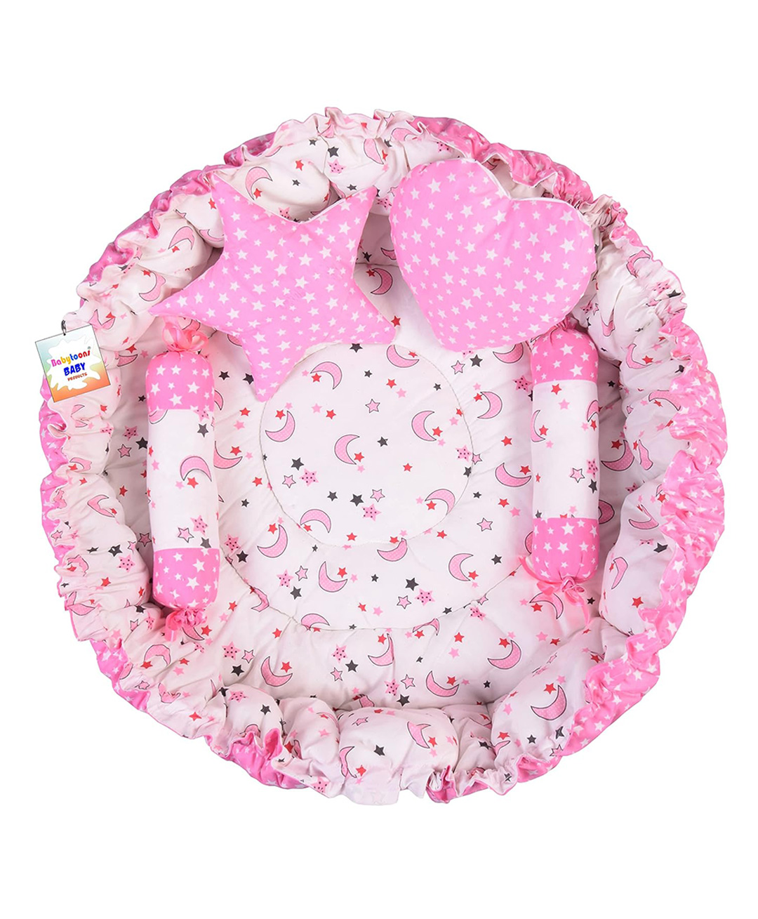 Toddylon Baby Nest for New Born Reversible Bed Sleeping Bedding Set -  Pink-picture-47