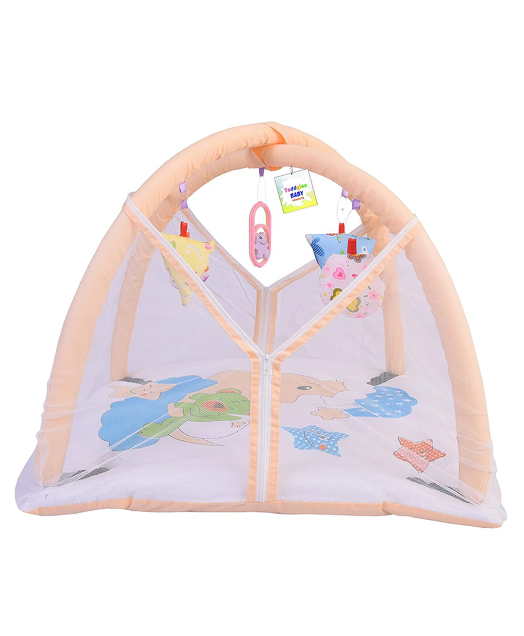 Toddylon Baby Bed with Mosquito Net New Born Bedding Set - Orange-picture-13
