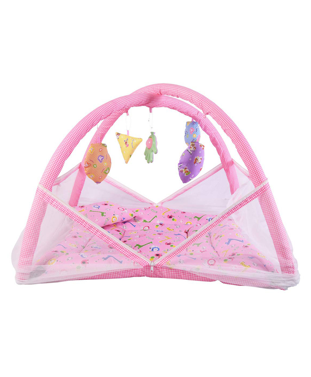 Toddylon Baby Bedding Set Mattress with Mosquito Net New Born Bed -  Pink-picture-3