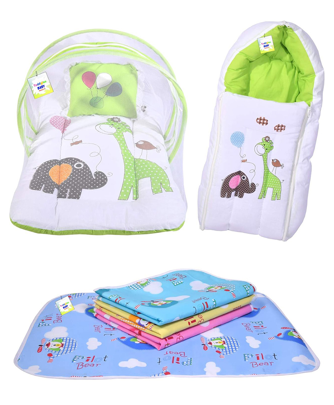 Toddylon Baby Bedding Set for New Born Sleeping Products - Green-picture-28
